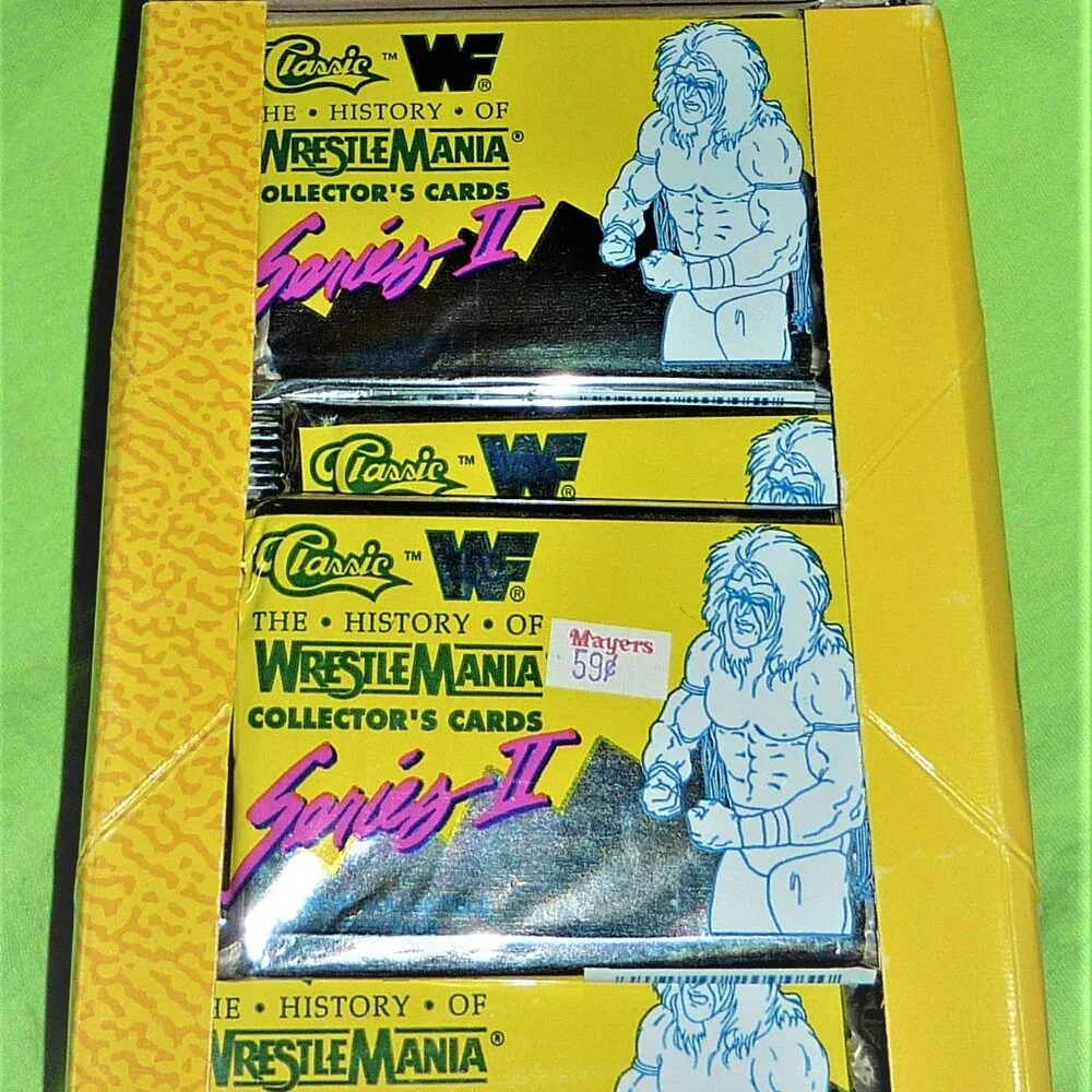Classic WWF Wrestlemania Series II 34 sealed packs & box vintage wrestling cards